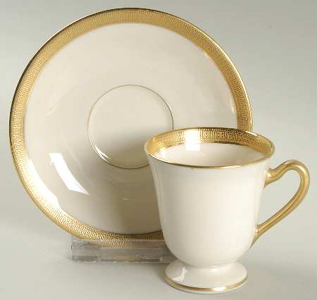 Hanover (Cream) Footed Demitasse Cup & Saucer Set