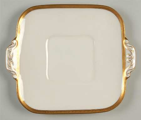 Hanover (Cream) Square Handled Cake Plate