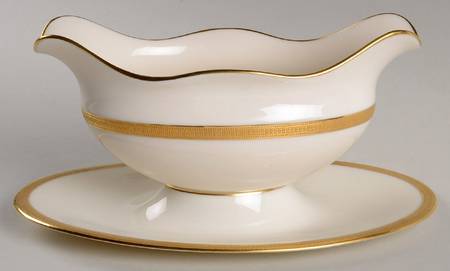 Hanover (Cream) Gravy Boat with Attached Underplate