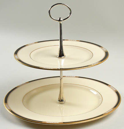 Hancock 2 Tiered Serving Tray (Dinner & Salad Plate)