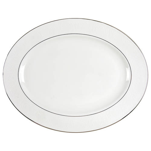 Hannah Platinum 16" Oval Serving Platter by Lenox