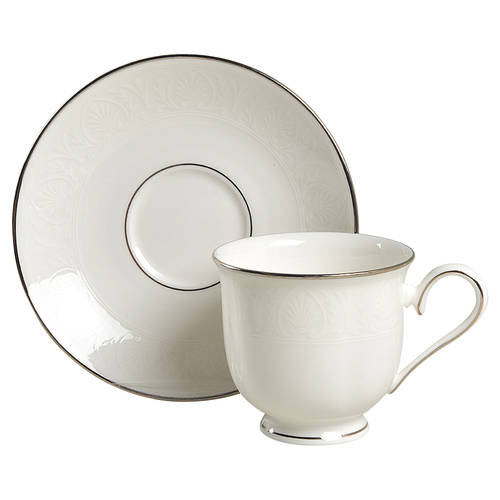 Hannah Platinum Footed Cup & Saucer Set
