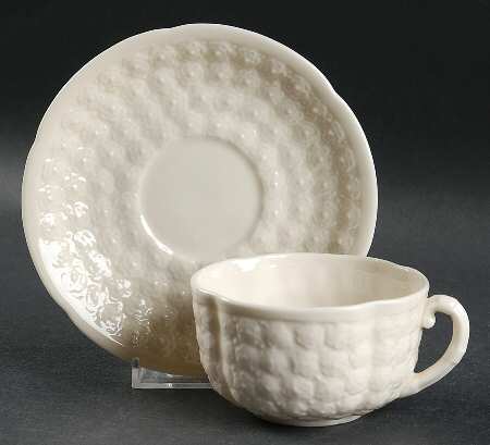 Hawthorne White Flat Cup & Saucer Set