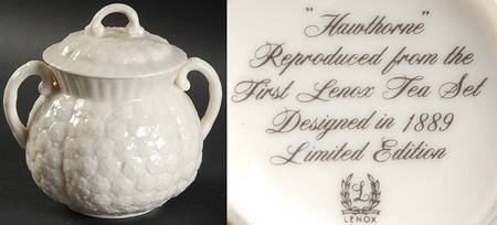 Hawthorne White Sugar Bowl & Lid