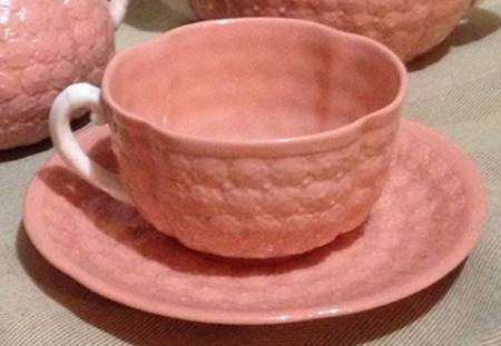 Hawthorne Coral (No Trim-Gold Trim) Flat Cup & Saucer Set