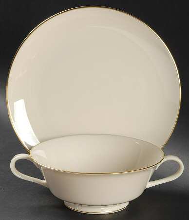 Hayworth Footed Cream Soup Bowl & Saucer Set