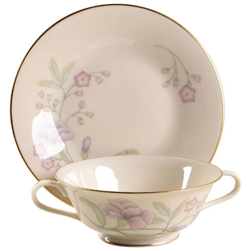 Heiress Footed Cream Soup Bowl & Saucer Set