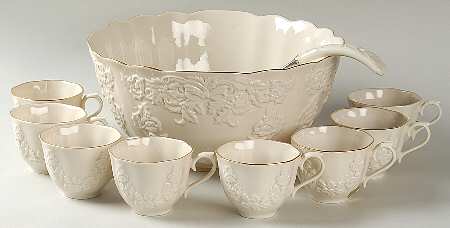 Holiday Hostess (Giftware) (10 Piece) Punch Set (Punch, 8 Cup/Punch, Ladle)