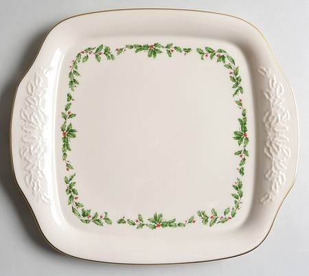 Holiday (Dimension) Square Handled Cake Plate