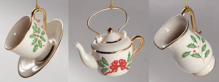 Holiday (Dimension) (Set of 3) Ornament (Pitcher,Cup & Saucer &Teapot)