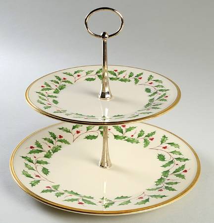 Holiday (Dimension) 2 Tiered Serving Tray (Dinner & Salad Plate)