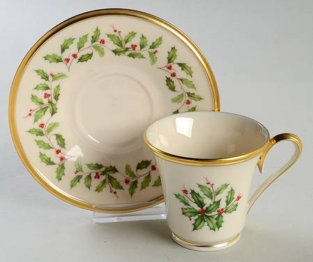 Holiday (Dimension) Footed Demitasse Cup & Saucer Set