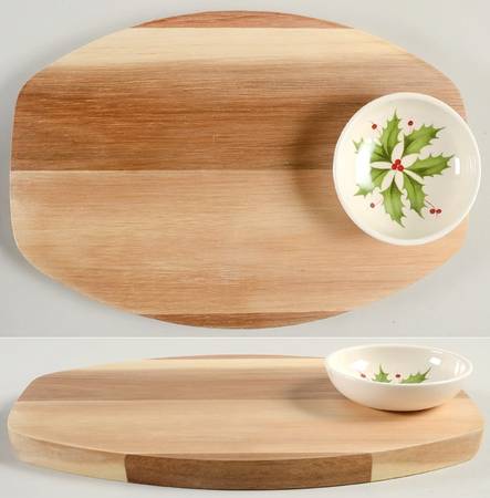 Holiday (Dimension) Wood Breadboard & Dip Bowl