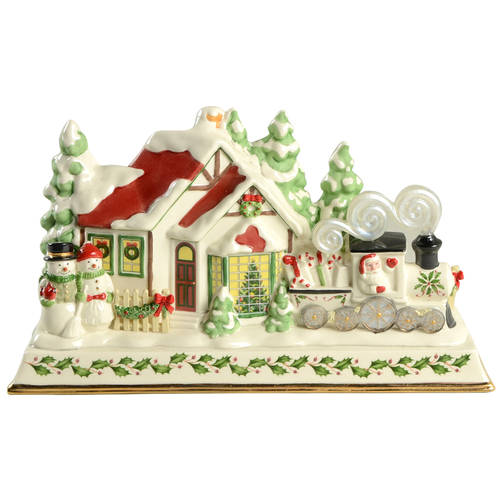 Holiday (Dimension) Santa and Train Lit Musical Centerpiece
