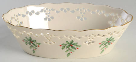 Holiday (Dimension) 9" Pierced Oval Bowl