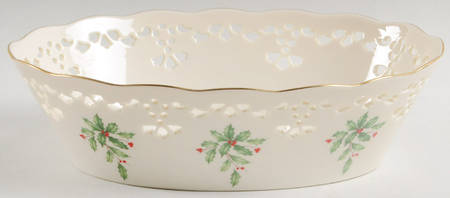 Holiday (Dimension) 9" Pierced Oval Bowl