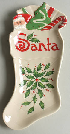 Holiday (Dimension) "Cookies for Santa" Figural Plate