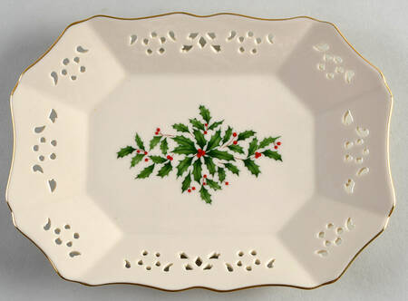 Holiday (Dimension) Pierced Relish/Olive Tray