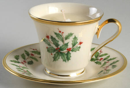 Holiday (Dimension) Scented Cup & Saucer Candle-Vanilla  HC