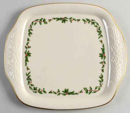 Holiday (Dimension) Square Handled Cake Plate