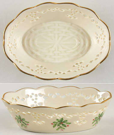 Holiday (Dimension) 6" Pierced Oval Bowl