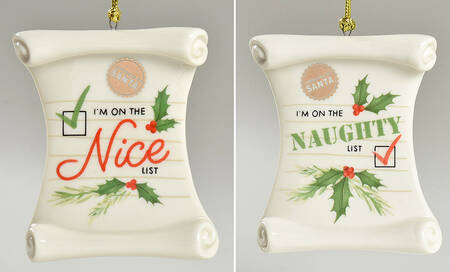 Holiday (Dimension) (Set of 2) Naughty & Nice Ornaments