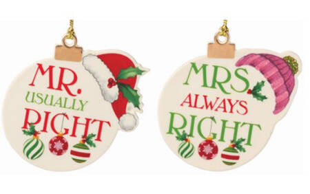Holiday (Dimension) Mr & Mrs Ornament - Set of Two