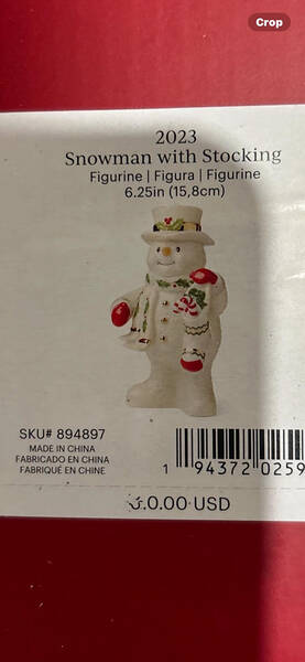 Holiday (Dimension) Snowman Figurine