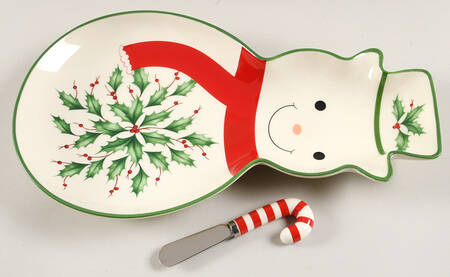 Holiday (Dimension) Snowman Tray with Candy Cane Spreader