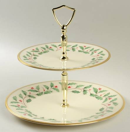 Holiday (Dimension) 2 Tiered Serving Tray (Dinner & Salad Plate)