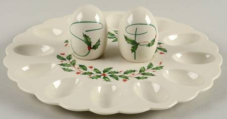 Holiday (Dimension) Deviled Egg Plate with Salt and Pepper
