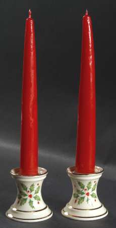 Holiday (Dimension) 2" Candlestick - Set of 2 with Candles