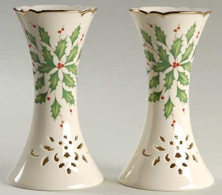 Holiday (Dimension) 6" Pierced Candlestick - Set of 2