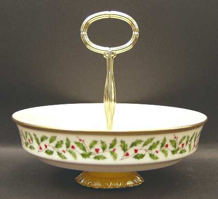 Holiday (Dimension) 6"-7" Handled Footed Nut Dish HC