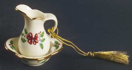 Holiday (Dimension) Pitcher and Bowl Set Ornament