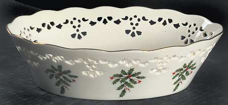 Holiday (Dimension) 9" Pierced Oval Bowl