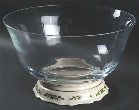 Holiday (Dimension) Glassware Punch Bowl with Ceramic Stand