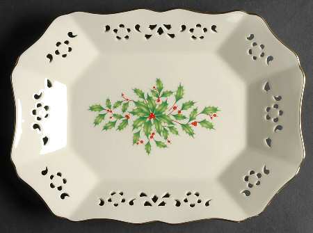 Holiday (Dimension) Pierced Relish/Olive Tray