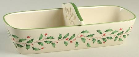 Holiday (Dimension) Ceramic Cracker Basket & Divider Set