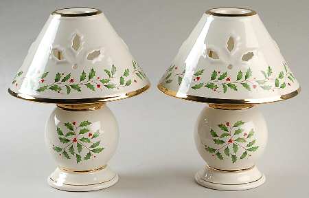 Holiday (Dimension) Tea Light Lamps & Shade - Set of 2