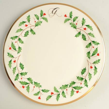 Holiday (Dimension) Accent Dinner Plate Mono "G"