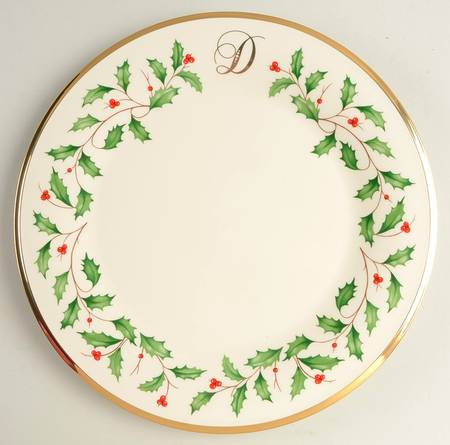Holiday (Dimension) Accent Dinner Plate Mono "D"