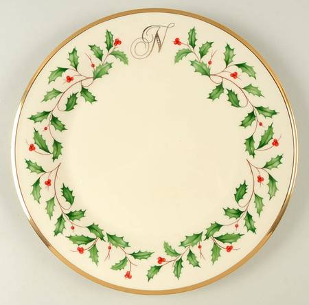 Holiday (Dimension) Accent Dinner Plate Mono "N"
