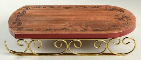 Holiday (Dimension) Sled Shape Wood Cheese Board