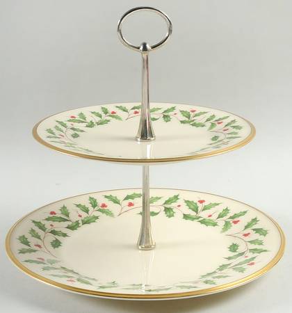 Holiday (Dimension) 2 Tiered Serving Tray (Dinner & Salad Plate)