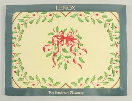 Holiday Gold (Red Ribbon Accent) (Set of 2) Corkboard Placemat