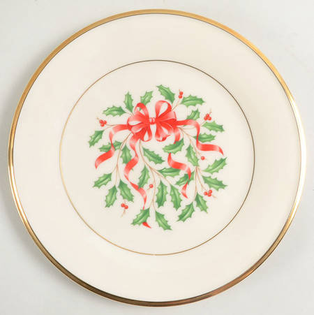 Holiday Gold (Red Ribbon Accent) Accent Salad Plate