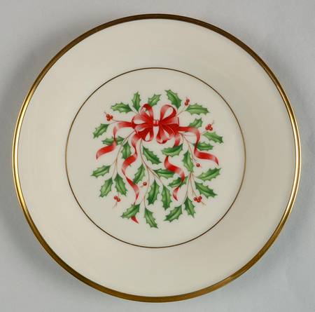 Holiday Gold (Red Ribbon Accent) Accent Salad Plate