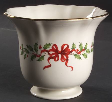 Holiday Gold (Red Ribbon Accent) Pot for Amaryllis Figural Flower,Say It WithSilk