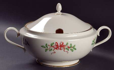 Holiday Gold (Red Ribbon Accent) Tureen &  Lid
